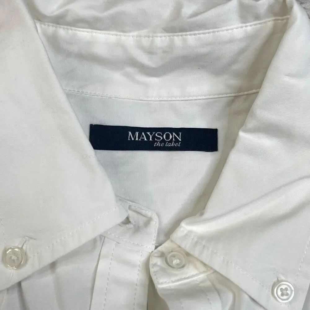 Mayson The Label White Button Up Cropped Shirt - Picture 4 of 7